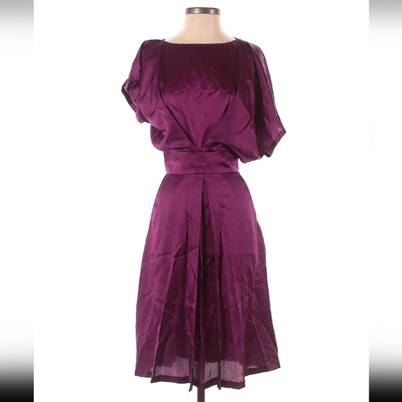 BGL Dresses & Skirts - BGL Unique Grape Assymetrical 70%Silk 30% Cotton Cocktail Dress Size 34